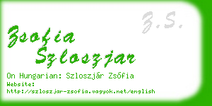 zsofia szloszjar business card